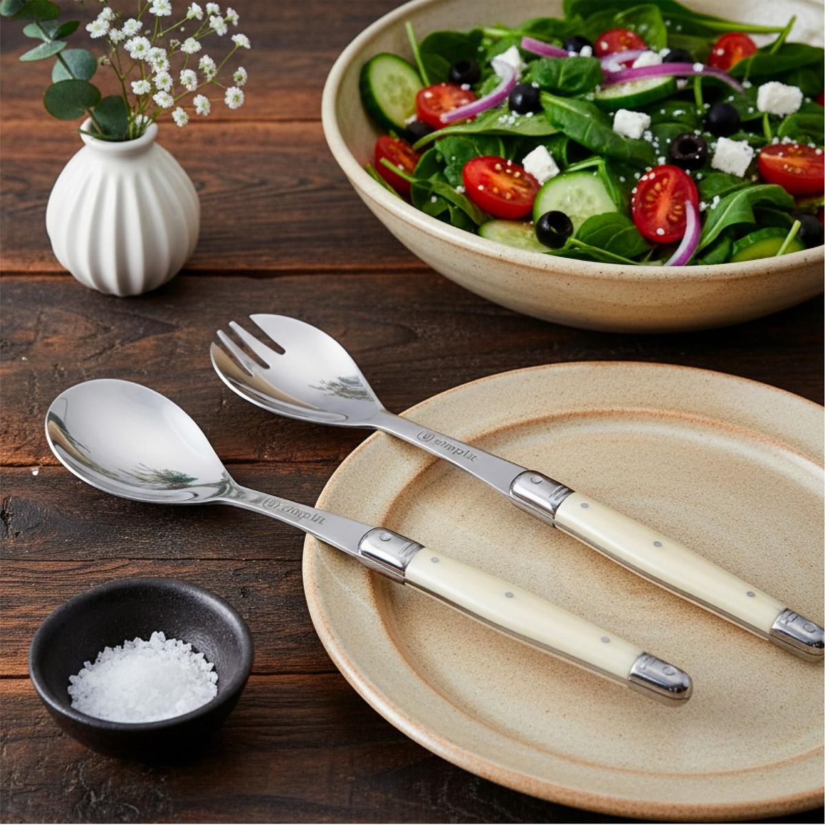SIMPLIT - Set de Cucharas Ensalada Versalle Acero Inoxidable Simplit