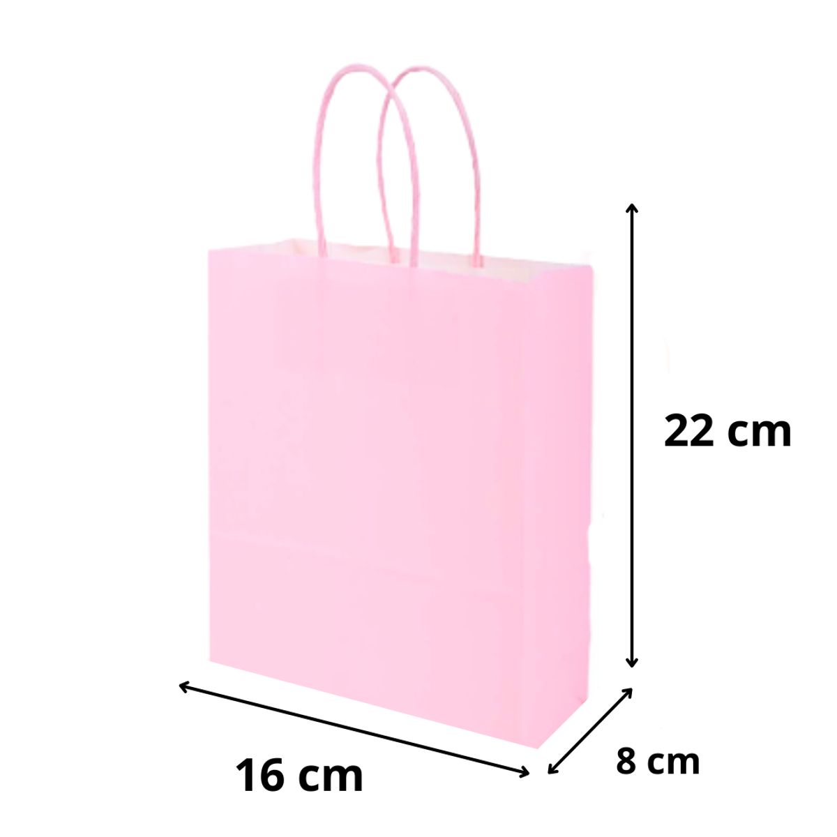 MOTARRO - Pack 12 Bolsas Ecológicas De Papel Colores 22cmX16cmX8cm
