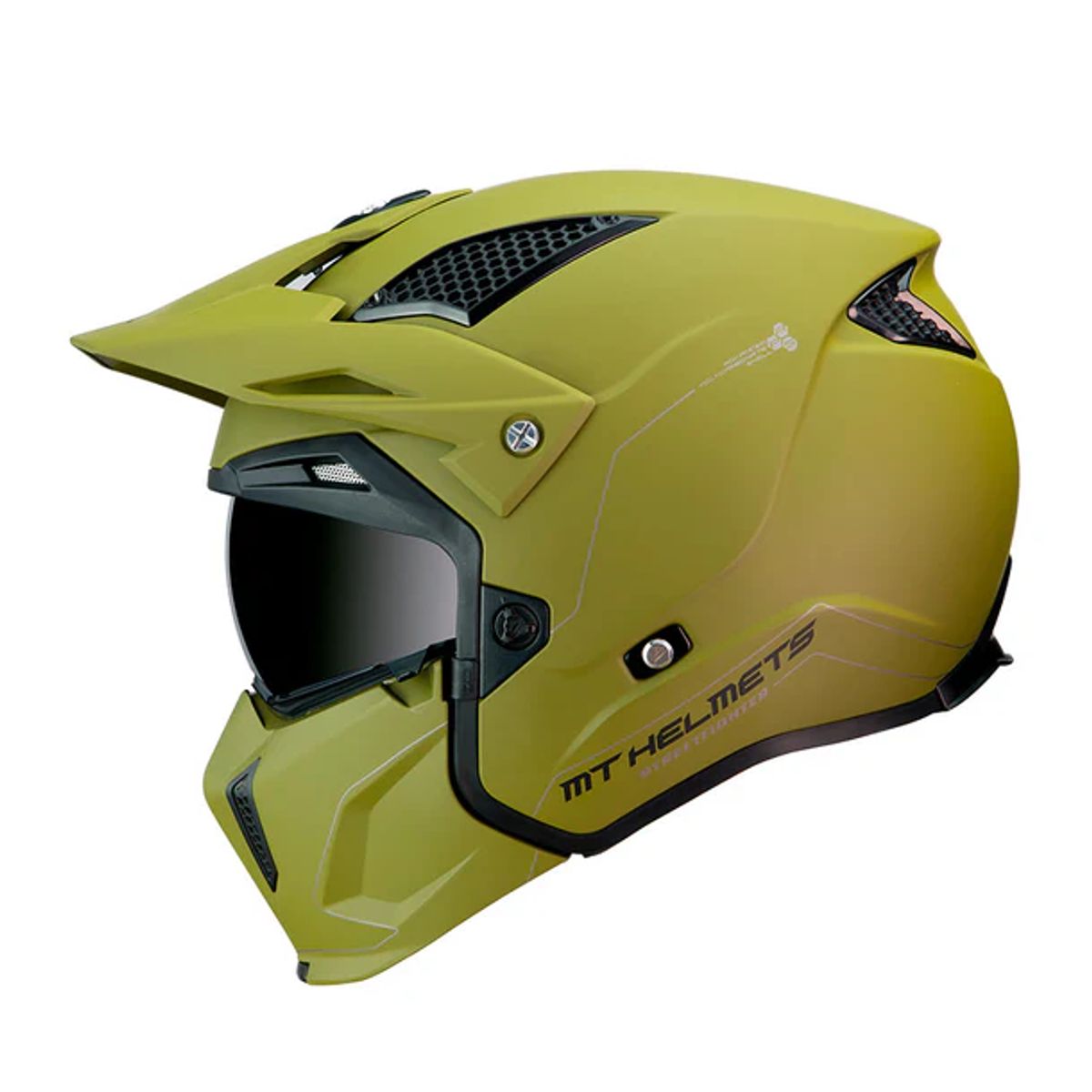 MT - Casco Para Moto MT StreetFighter  Solid Verde Mate_.