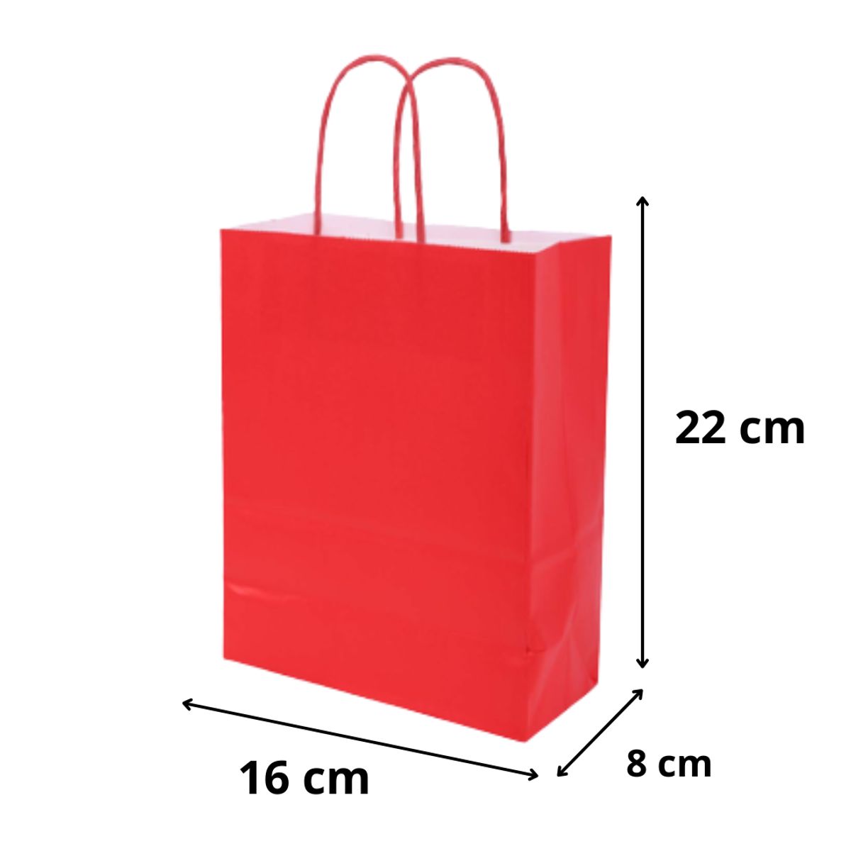 MOTARRO - Pack 12 Bolsas Ecológicas De Papel Colores 22cmX16cmX8cm