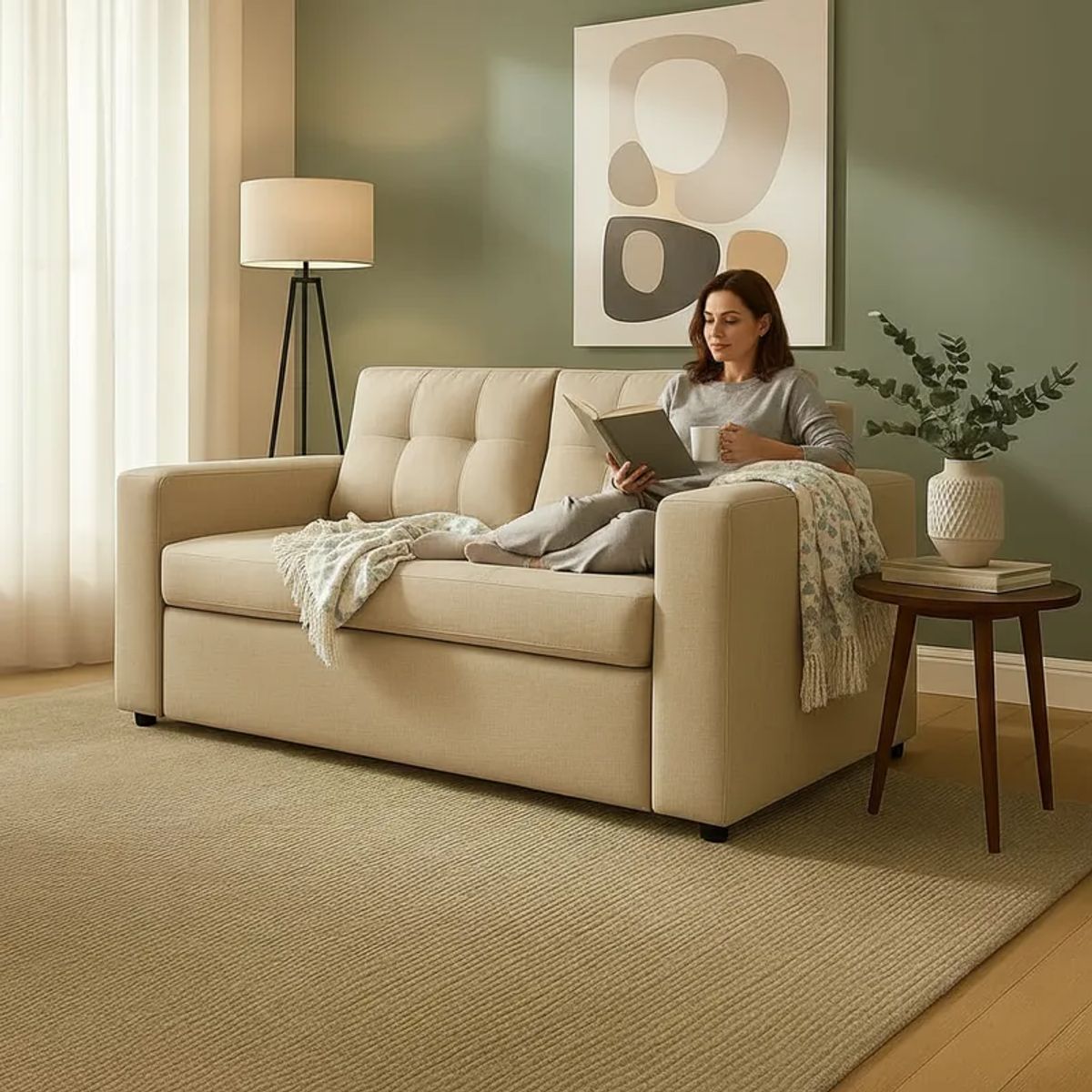 FLOBAL - Sofá 3 Cuerpos Florencia - Tela Repelente a Líquidos