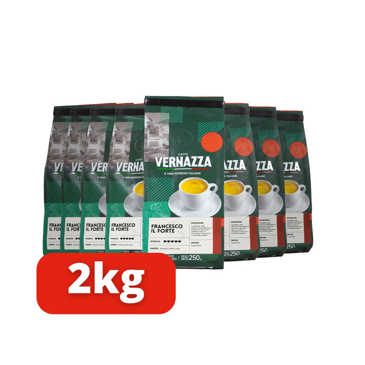 CAFFE VERNAZZA - x8 Café Molido Francesco il Forte 2 kilos