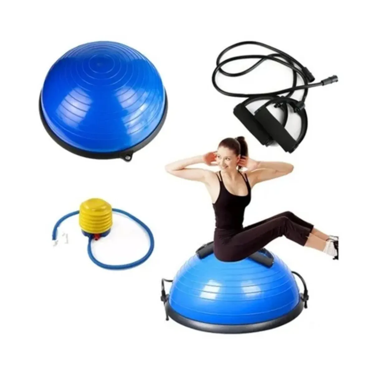 AK SPORT - Bosu Balance Balón Media Esfera Oscilante Con Manillas 65 Cm