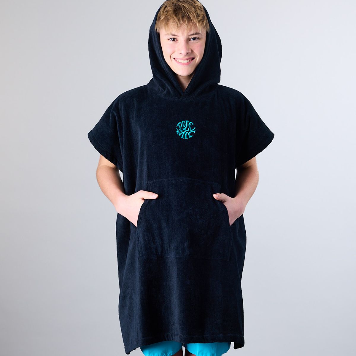 POLEMIC - Toalla poncho de Playa Niño Surf NEGRO XV0065