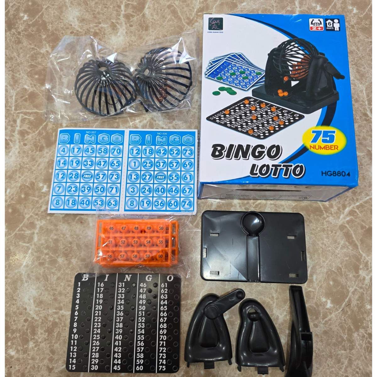 BINGO - Bingo Lotto 75 números con bolillero y 10 cartones