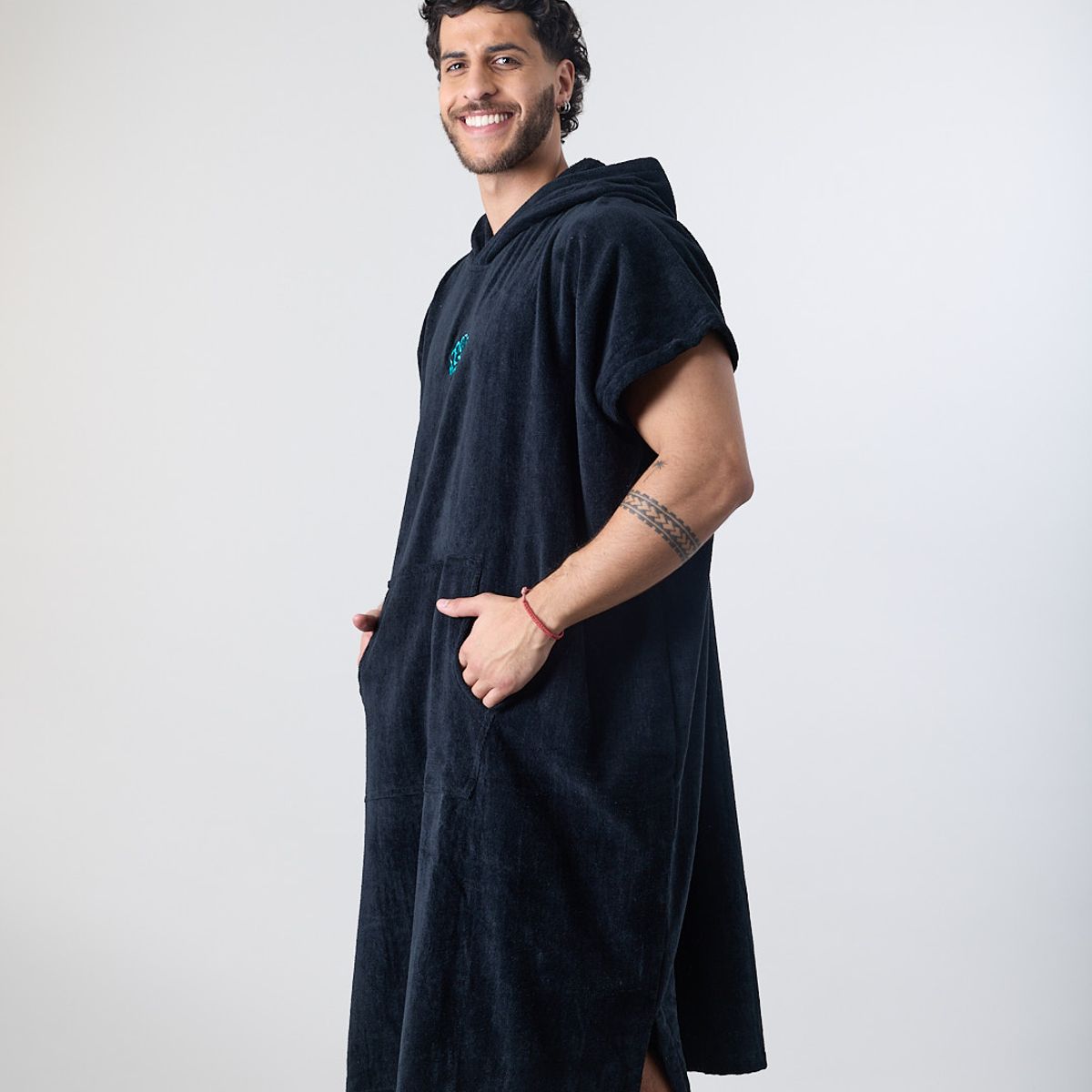 POLEMIC - Toalla poncho Adulto de Playa Surf NEGRO XV0066