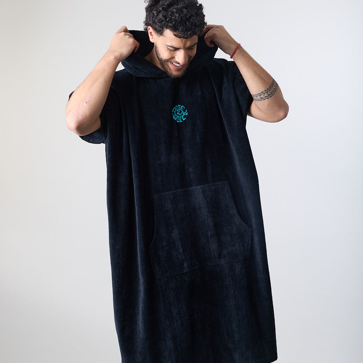 POLEMIC - Toalla poncho Adulto de Playa Surf NEGRO XV0066