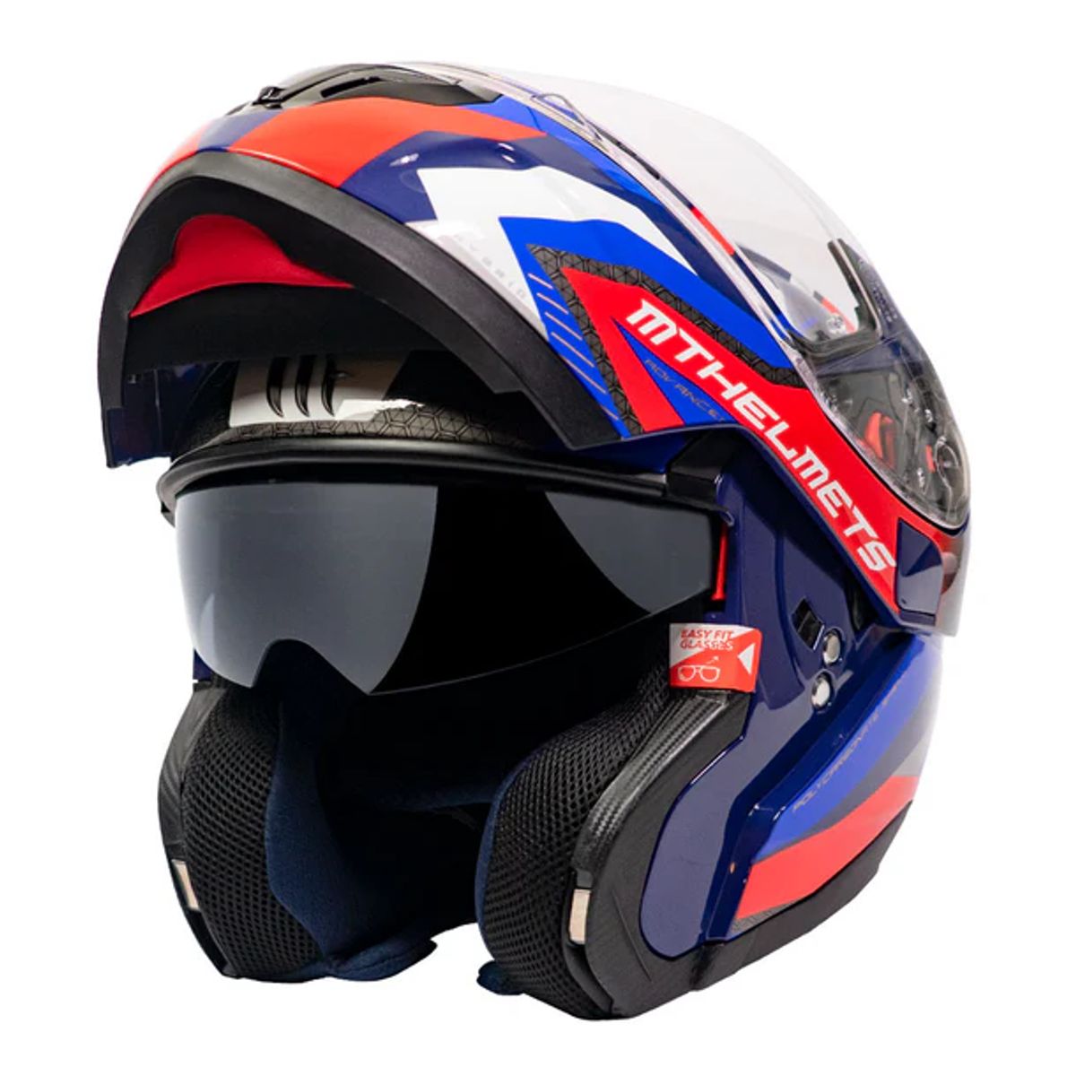 MT - Casco MT FU401 Atom SV Hibrido B7 Azul Brillo + Fogoff mt-v-16
