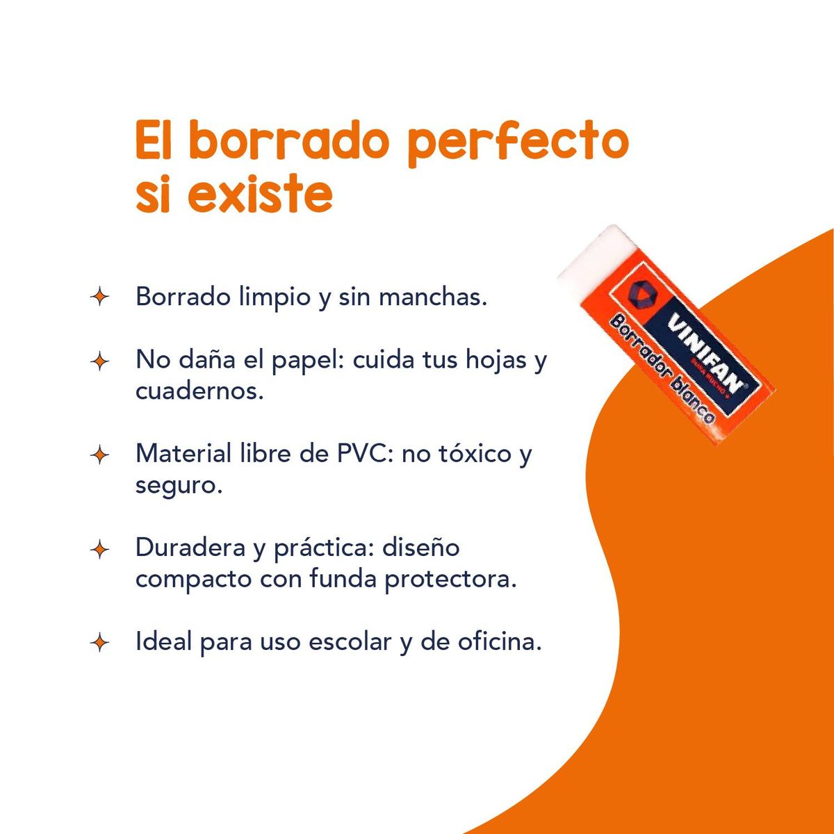 GENERICO - Goma de Borrar Chica Blanca Vinifan - Blister 2 uds