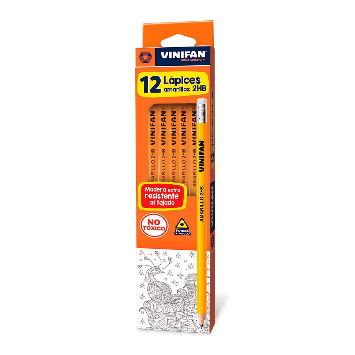 GENERICO - Lápiz Grafito 2HB Amarillo Vinifan - Set 12 uds