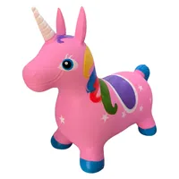 Pony Unicornio Saltarín Rosado Juguete Inflable para Niños