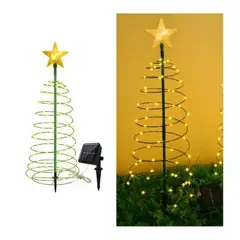 GENERICO - Estaca Solar Árbol Navidad espiral Led Decorativa con Estrella