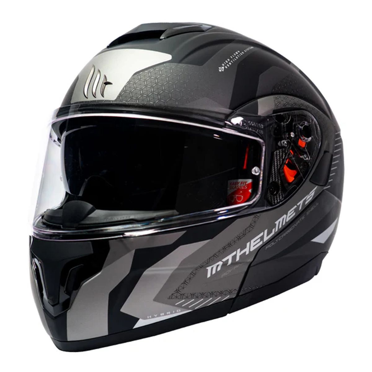 MT - Casco MT FU401 Atom SV Hibrido E2 Gris Mate + Fogoff mt-v-16