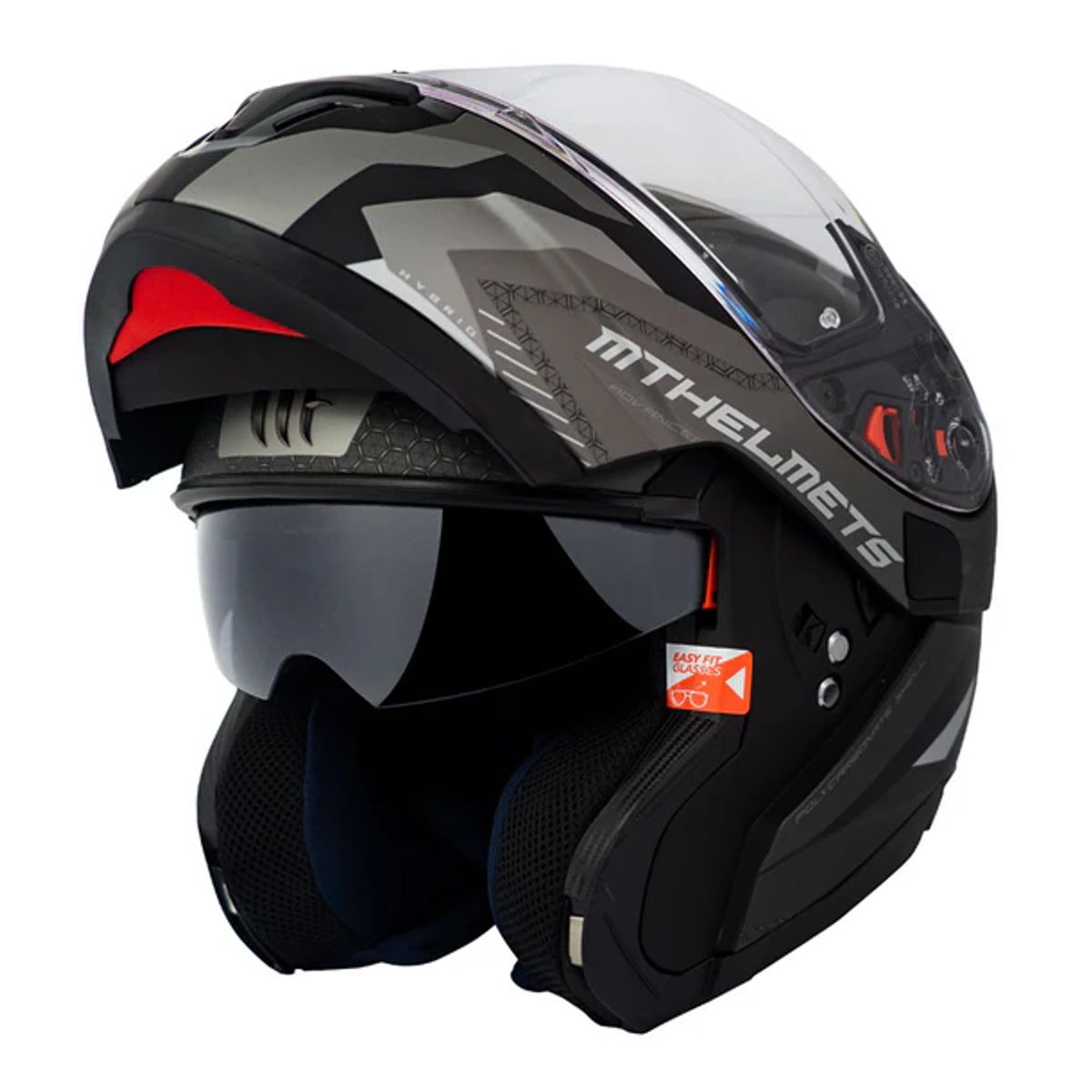 MT - Casco MT FU401 Atom SV Hibrido E2 Gris Mate + Fogoff mt-v-16