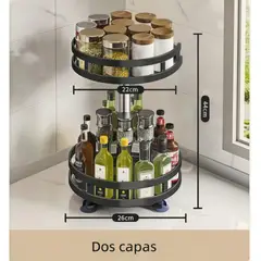 OASIS - Estante Giratorio Para Especias Organizador De Cocina Negro