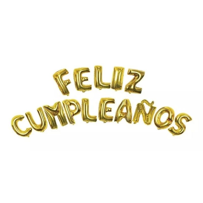 GENERICO - Globos Metalizados Letras Feliz Cumpleaños