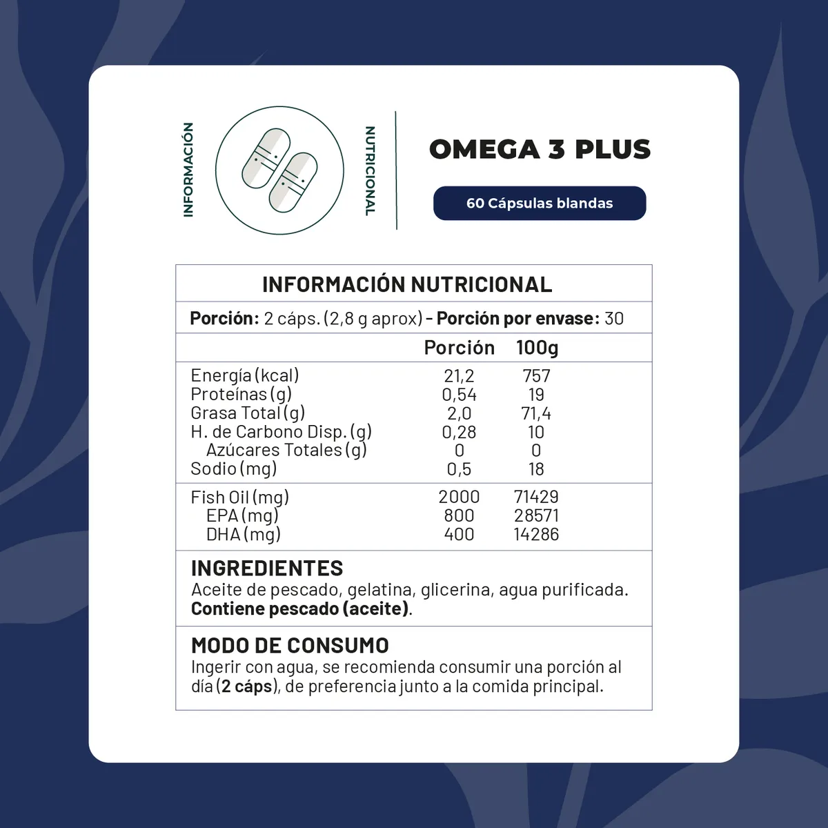 KARUNLIFE - Omega 3 Plus 800 EPA y 400 DHA 60 Cápsulas  Karun Life