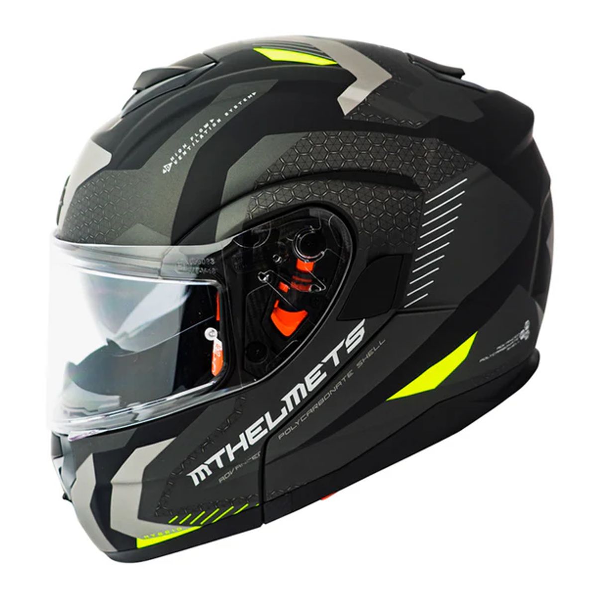 MT - Casco MT FU401 Atom SV Hibrido F2 Amarillo Fluor + Fogoff mt-v-16