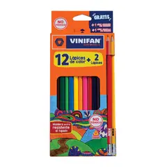 GENERICO - Lápices de Colores + Dos Lápices Vinifan - Set 12uds