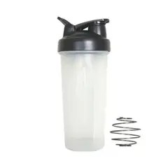 CITYSHOP - Vaso Deportivo Shaker Bikul 600 ml Transparente con Tapa Negra