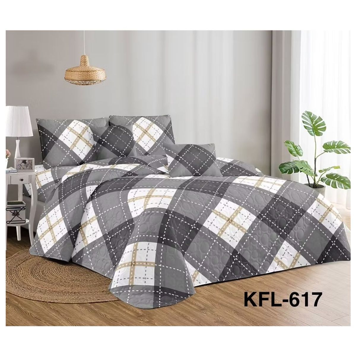 GENERICO - Cubrecama Quilt Verano 2 Plazas - Highland KFL617