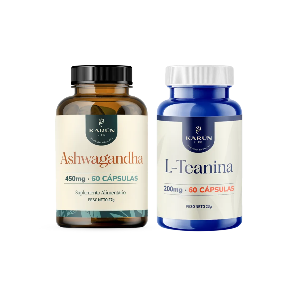 KARUNLIFE - Pack Ashwagandha + L- Teanina - 120 Cápsulas Karun Life