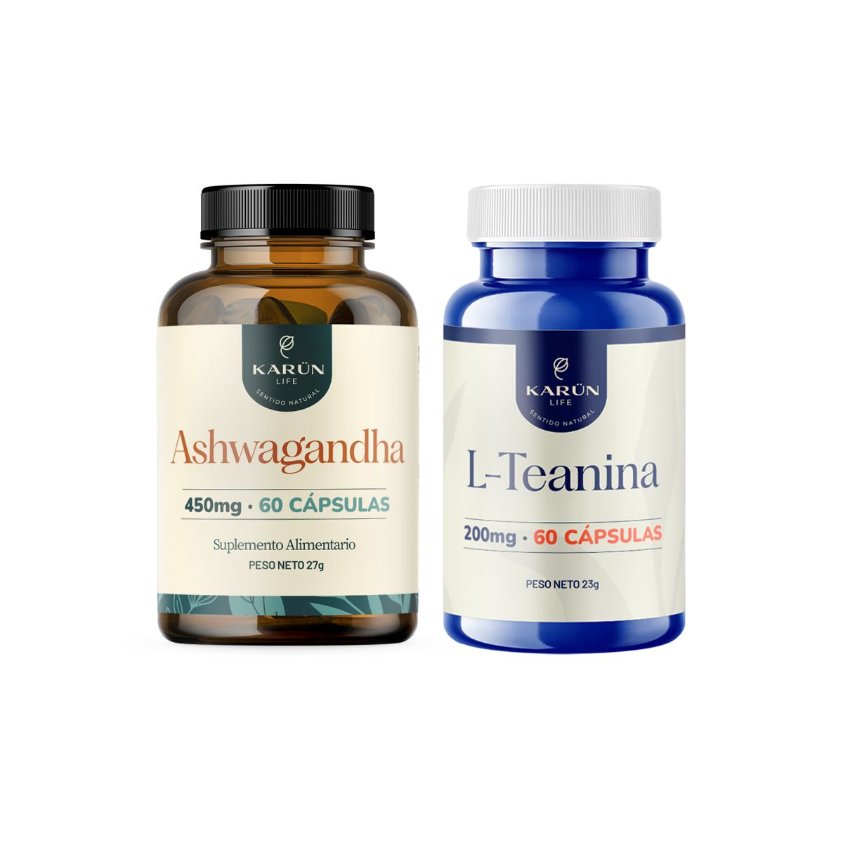 KARUNLIFE - Pack Ashwagandha + L- Teanina - 120 Cápsulas Karun Life