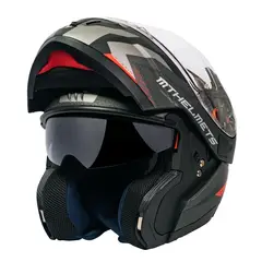 MT - Casco Para Moto Atom SV Hibrido Rojo Mate Incluye Antiempañante Fogoff