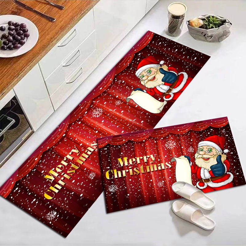 GENERICO - Set De 2 Alfombra Para Cocina, Pasillo O Pie De Cama Navidad