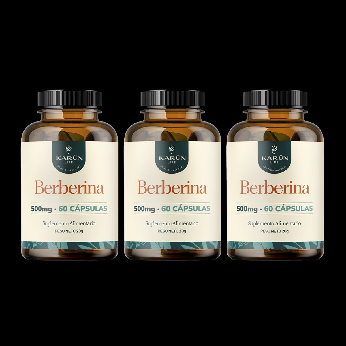 KARUNLIFE - Pack X3 Berberina 500 Mg - 180 Capsulas Karun Life
