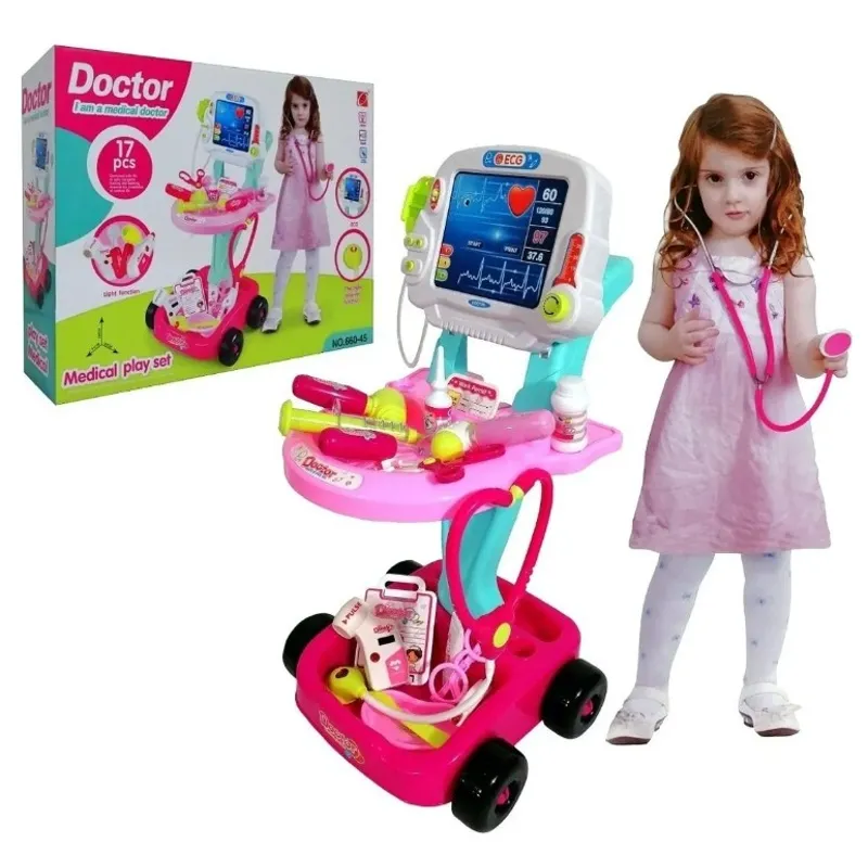 GENERICO - Carrito Juguete Médico Kit Para Pequeños Doctores 17 Piezas