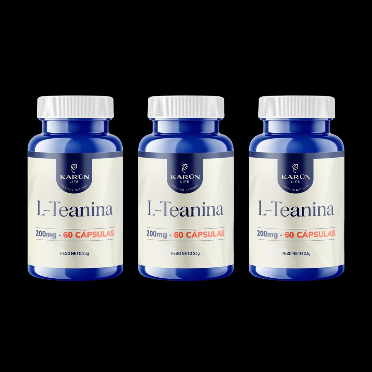 KARUNLIFE - Pack X3 L- Teanina 200 Mg - 180 Capsulas Karun Life