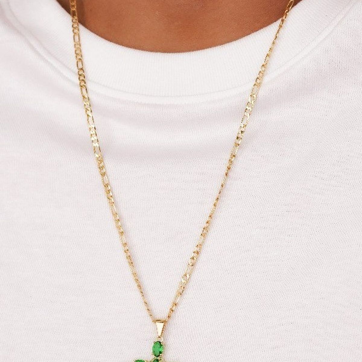 GENERICO - Conjunto cadena clasica y colgante cruz en oro laminado 18k