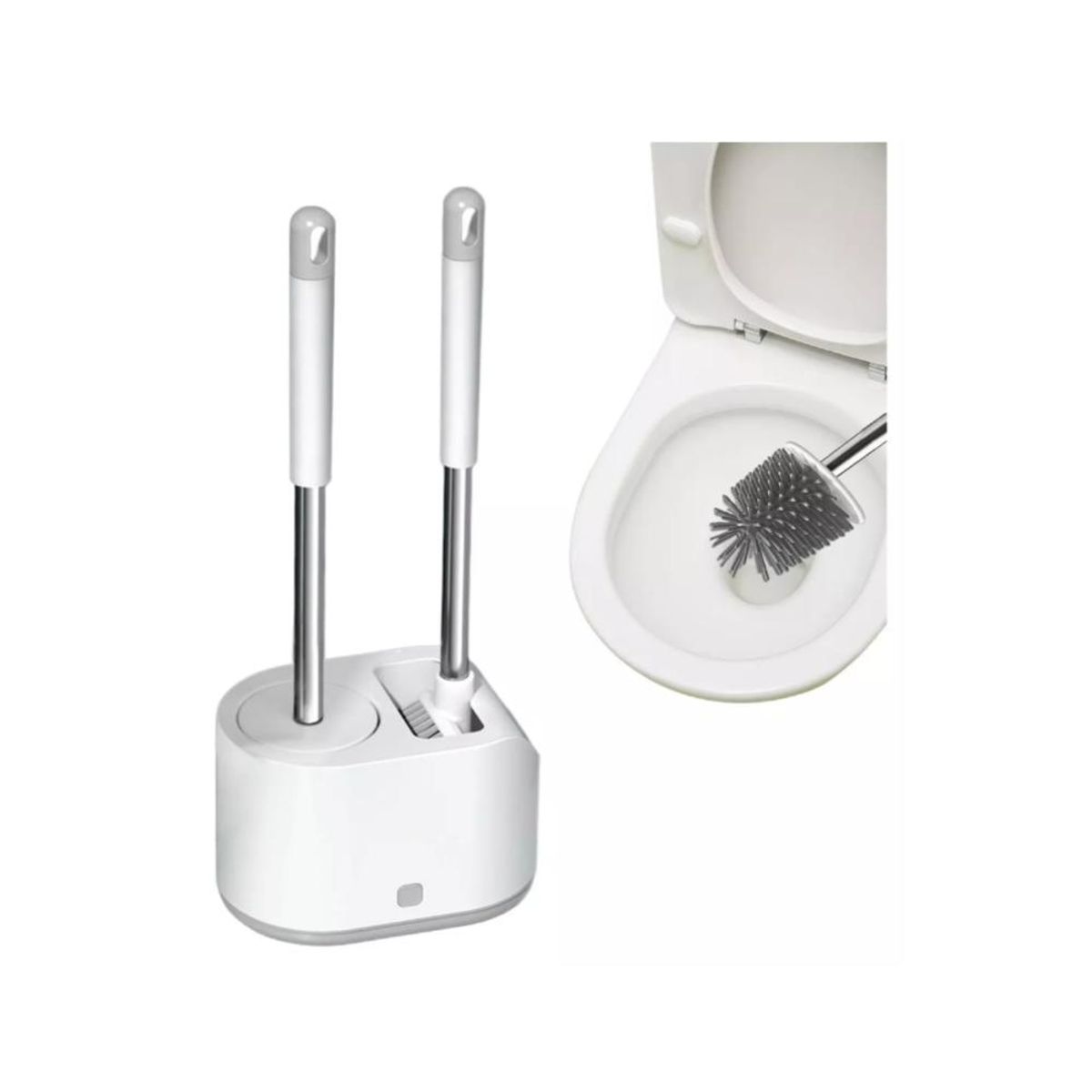 GENERICO - Juego De Doble Cepillo De Inodoro Flexible de Baño Limpieza
