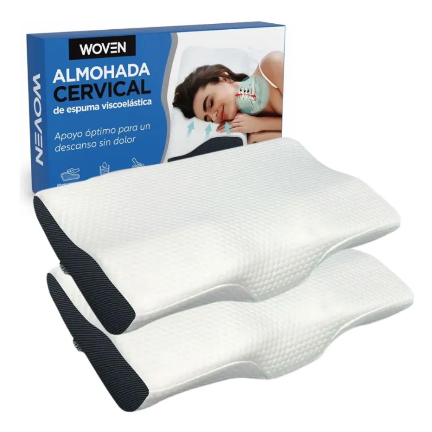 WOVEN Almohadas Ortopédicas Cervical Woven Espuma Viscoelástica