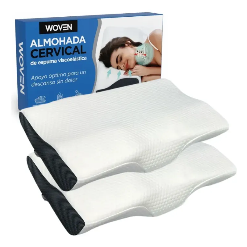 WOVEN - 2 Almohadas Ortopédicas Cervical Woven Espuma Viscoelástica