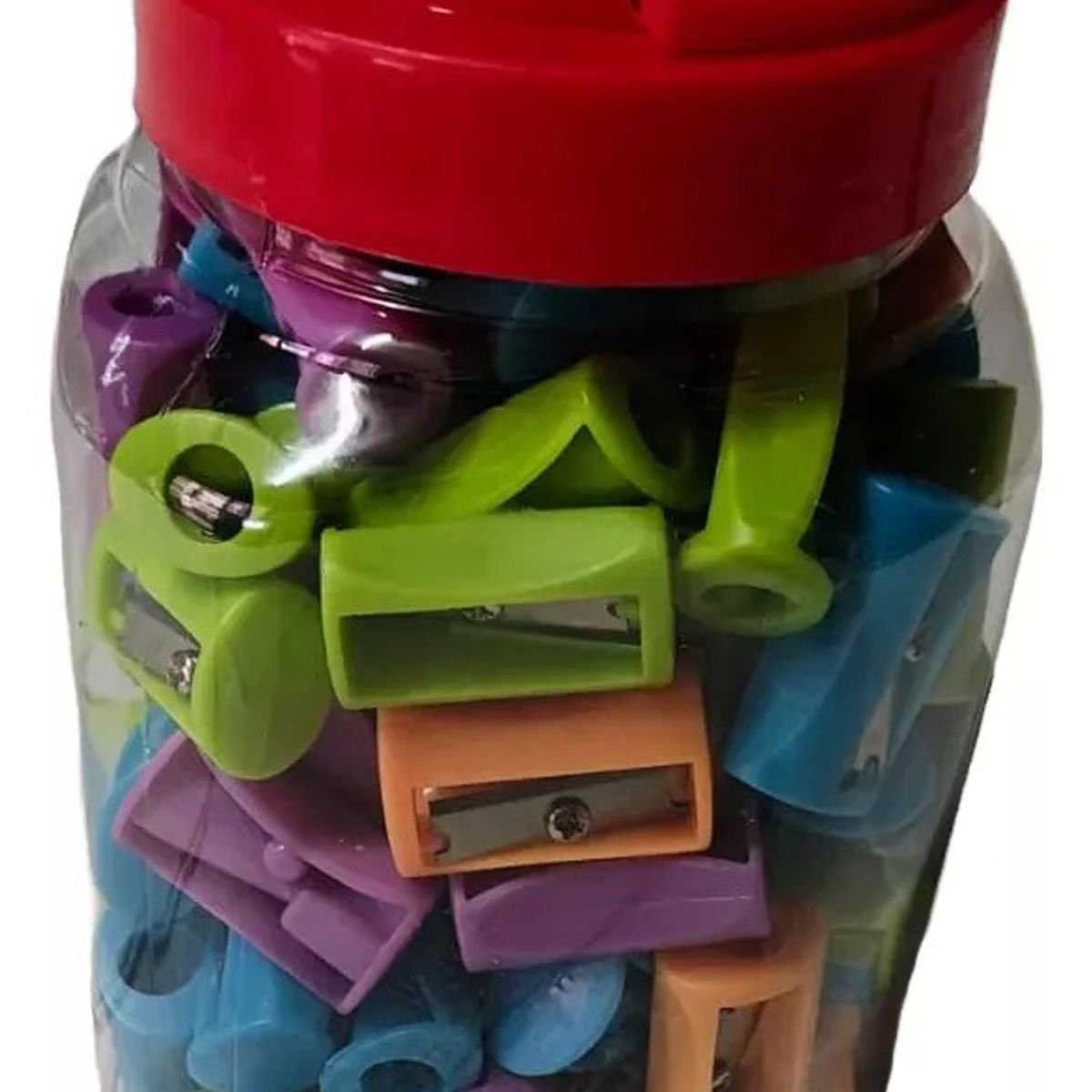 GENERICO - Pack de 100 Sacapuntas Manual Escolar Multicolor