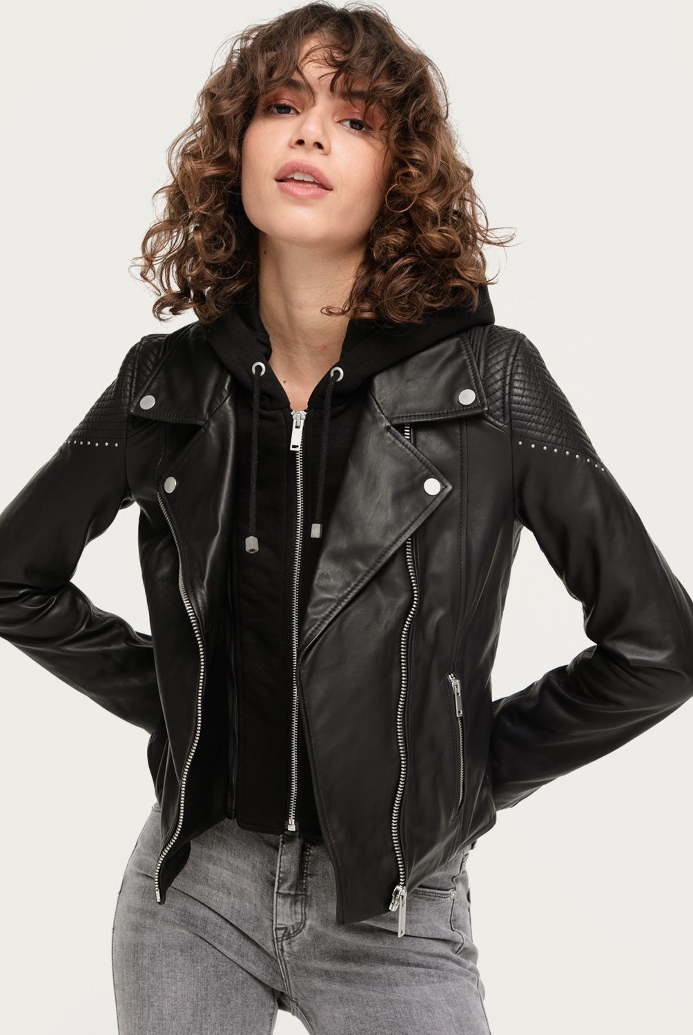 IKKS - Chaqueta Cuero Mujer