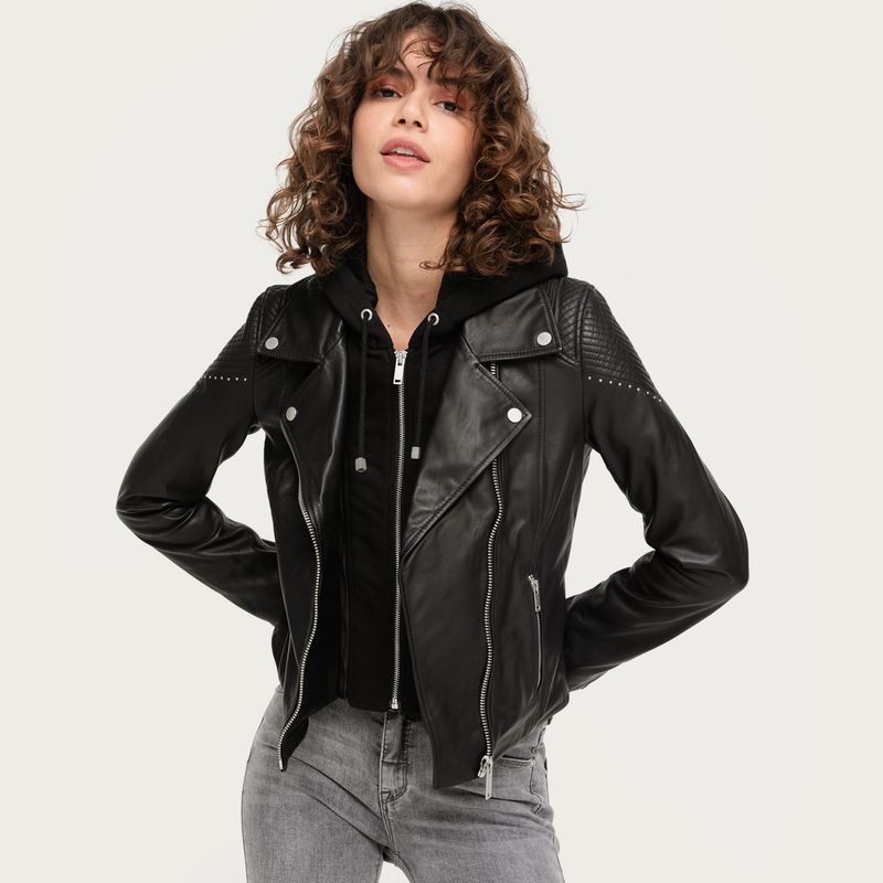 IKKS - Chaqueta Cuero Mujer