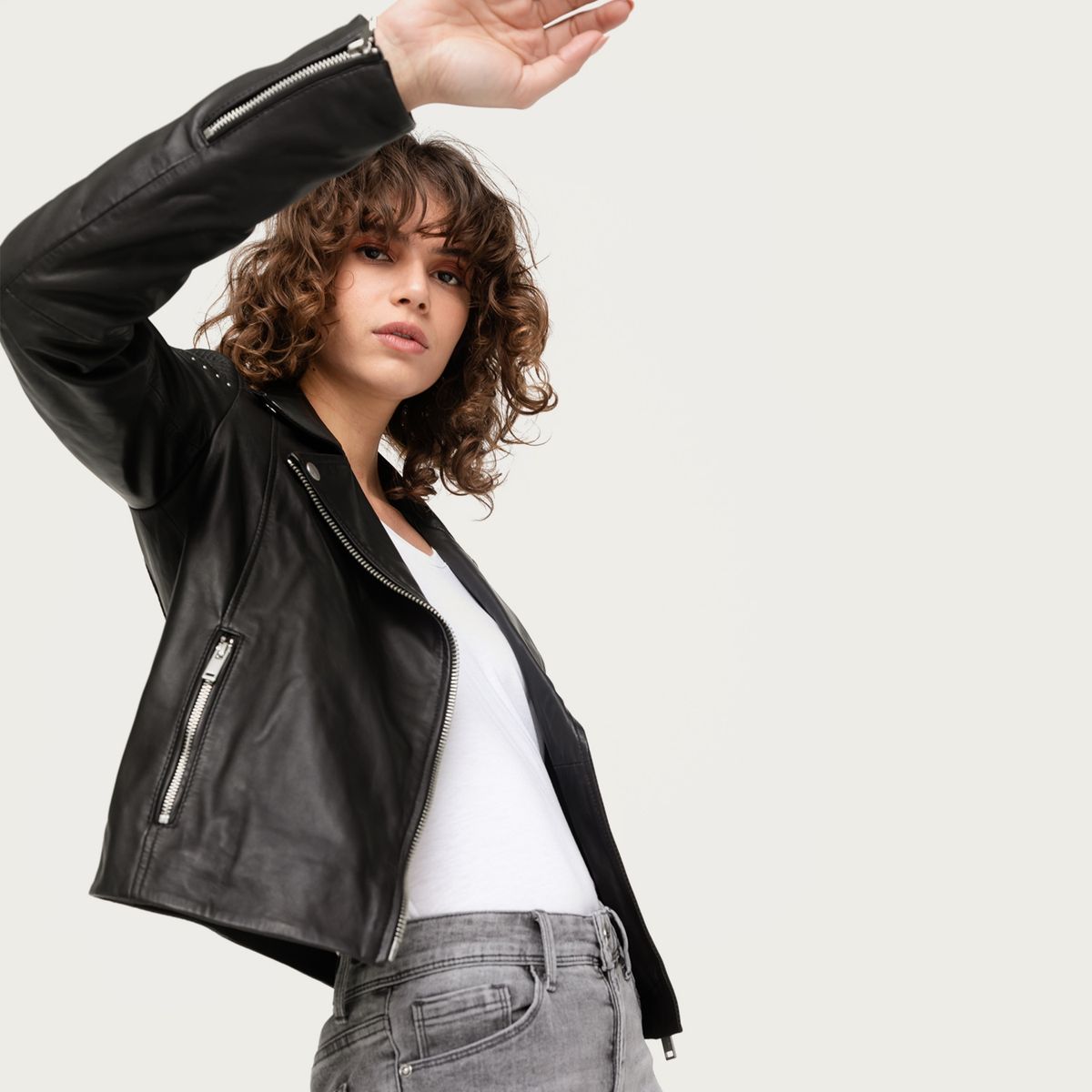 IKKS - Chaqueta Cuero Mujer
