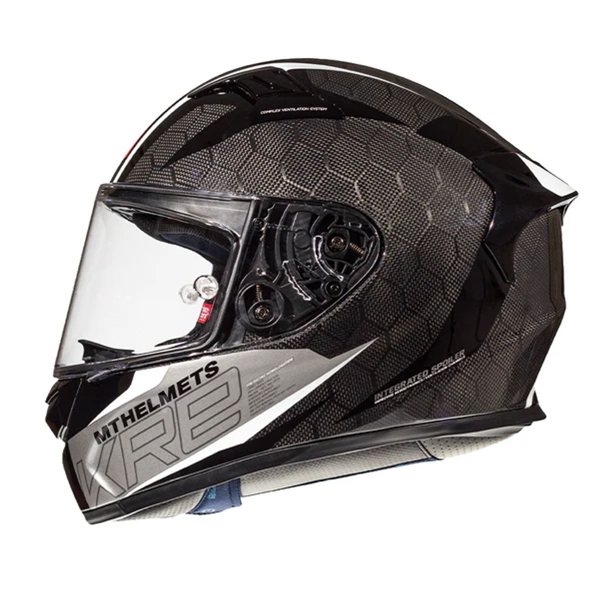 MT - Casco Para Moto MT Kre Snake Carbon Blanco Brillo