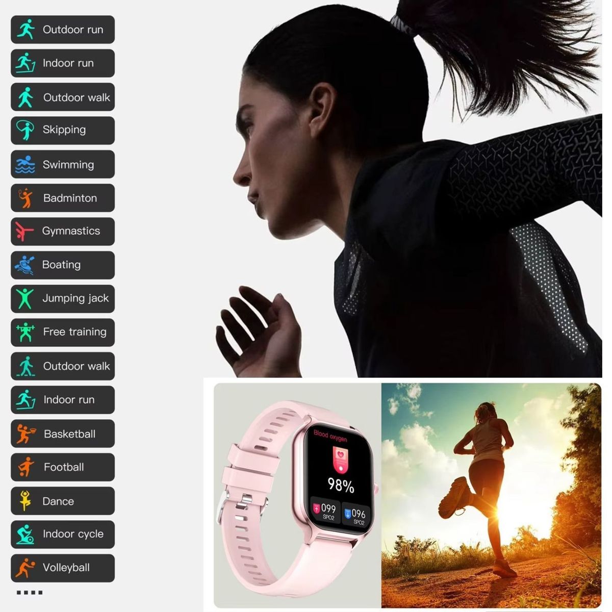 GENERICO - Reloj Smartwatch deportivo unisex + correa extra deportiva