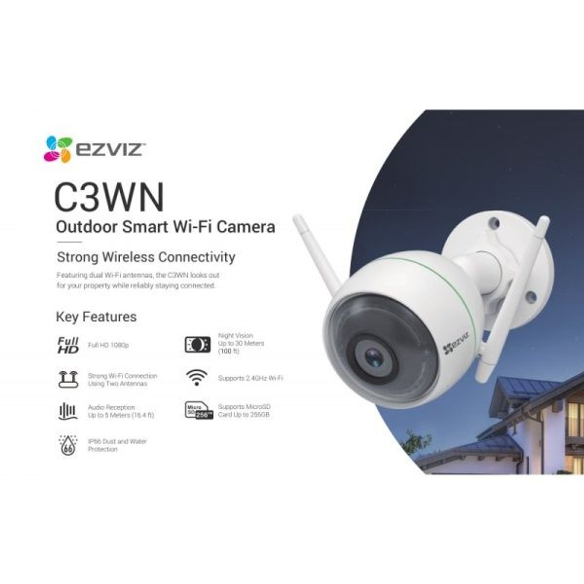EZVIZ - Cámara Seguridad Ip Fhd Inalámbrica C3wn Ezviz