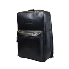 CRAFTMEN - Mochila 100% Cuero genuino Glasgow color Negro