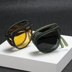 POLASUP - Lentes Gafas de sol plegables ligeras clásicas elegantes UV400