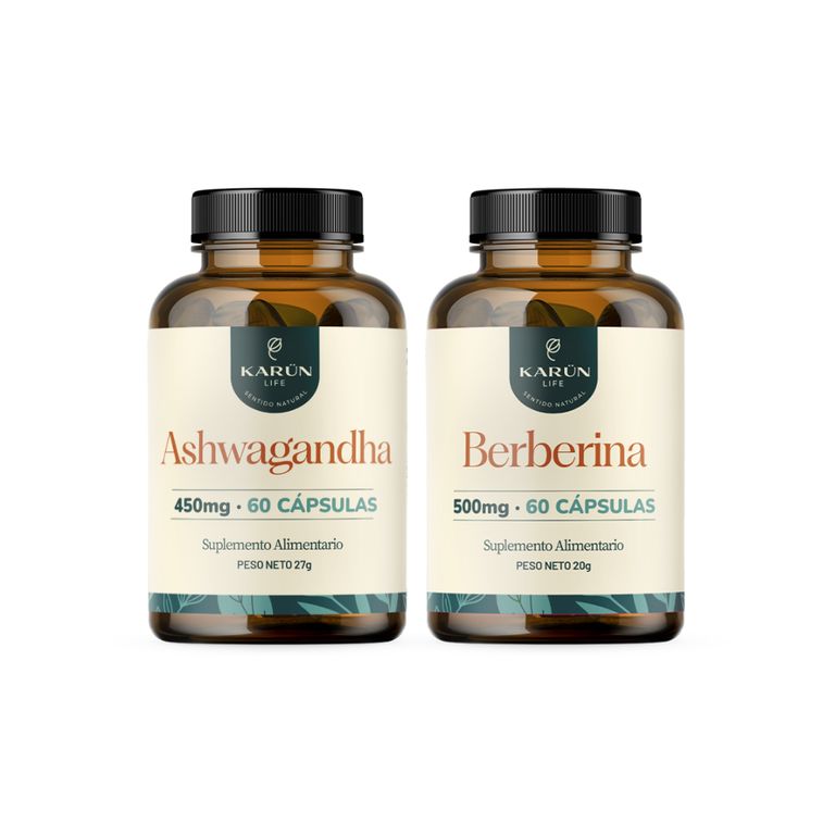 Pack Ashwagandha + Berberina - 120 Capsulas Karun Life