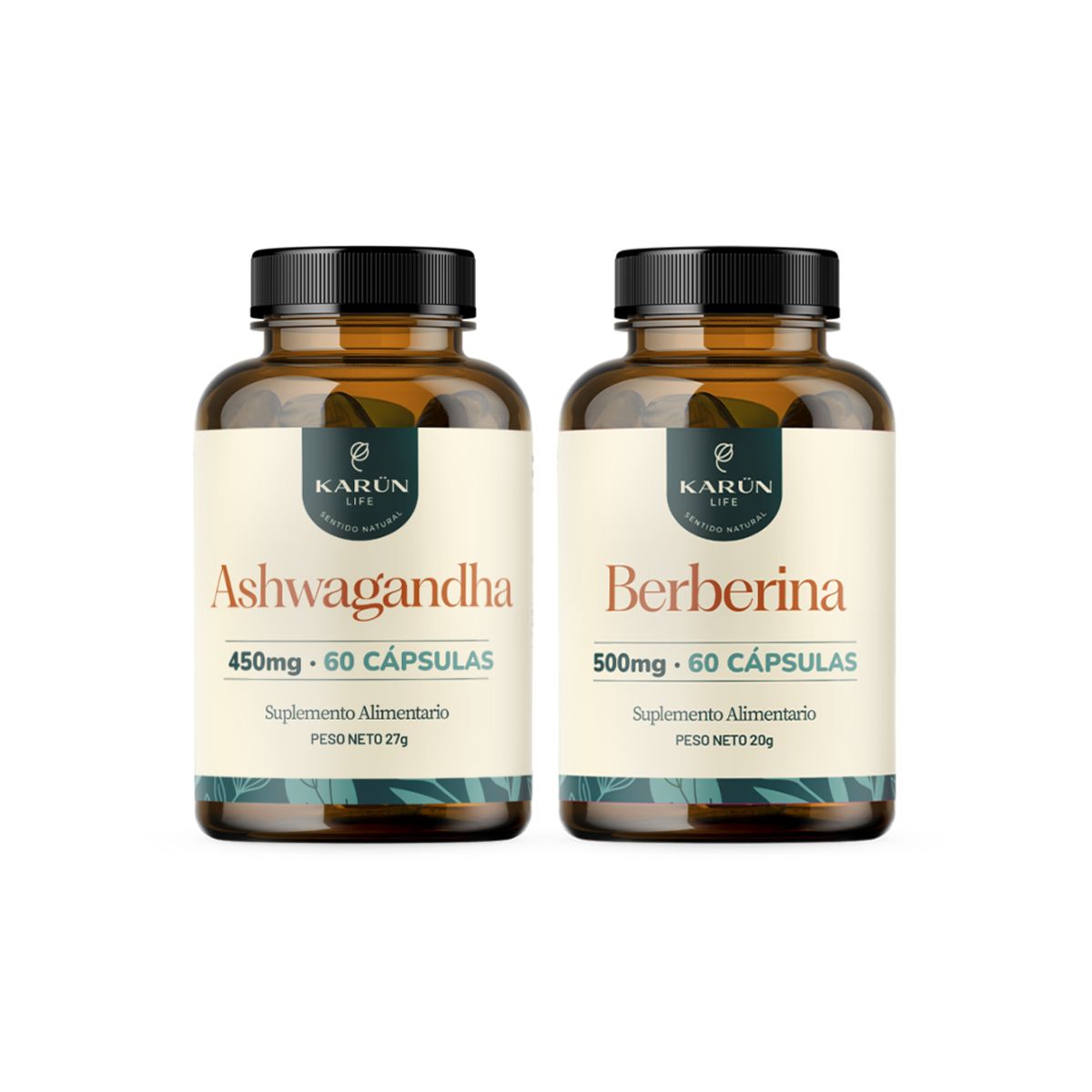 KARUNLIFE - Pack Ashwagandha + Berberina - 120 Cápsulas Karun Life