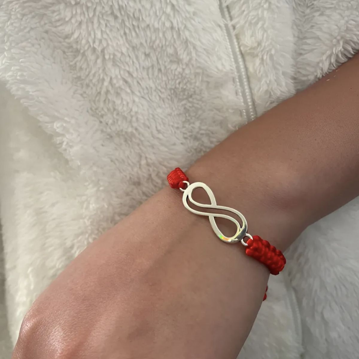 HAOKIDS - Pulsera roja mujer con dije Infinito de eterno y ilimitado