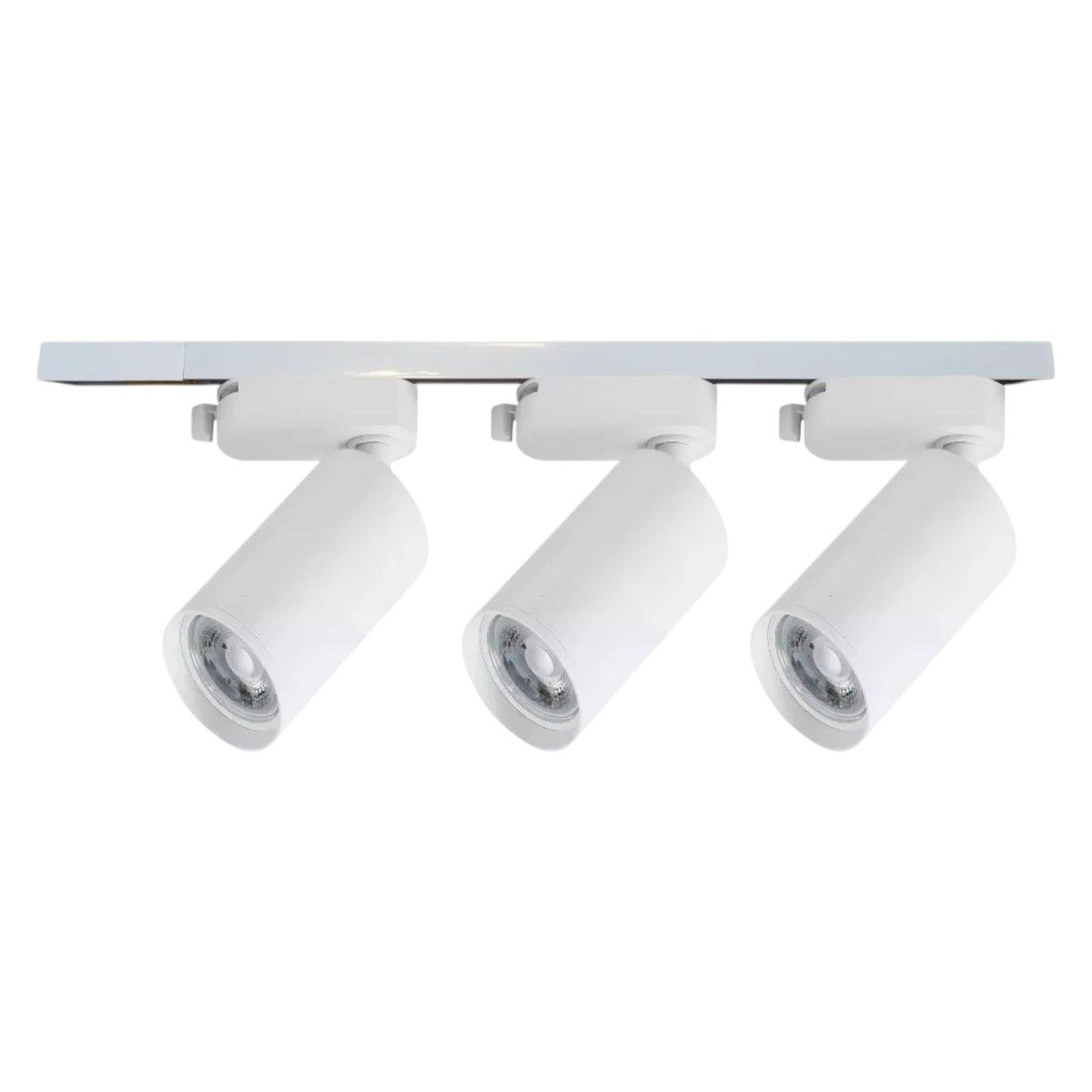 WANT - Lámpara 3 Focos Blancos Luz Cálida con Riel Monofásico de 50cm