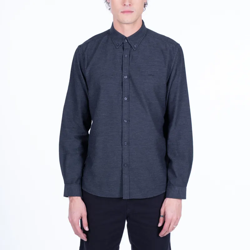 ELLUS - Camisa Manga Larga Hombre Dobby Ellus